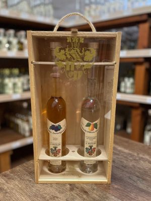 Geschenkkiste aus Holz (für 2 Flaschen)